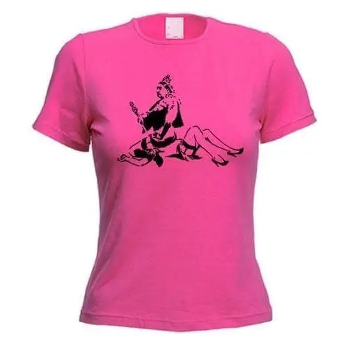 Banksy Porn Queen Womens T-Shirt S / Dark Pink