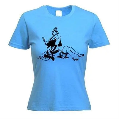 Banksy Porn Queen Womens T-Shirt S / Light Blue