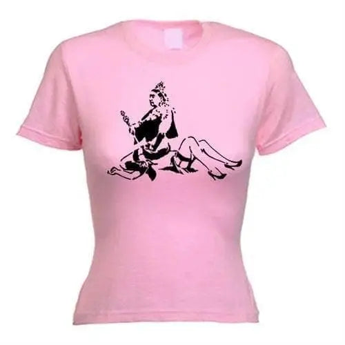 Banksy Porn Queen Womens T-Shirt S / Light Pink