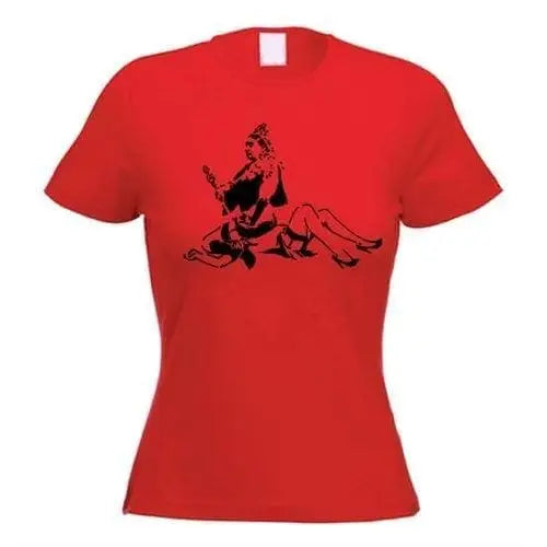 Banksy Porn Queen Womens T-Shirt S / Red
