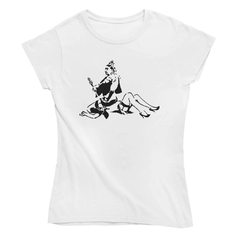 Banksy Porn Queen Womens T-Shirt S / White