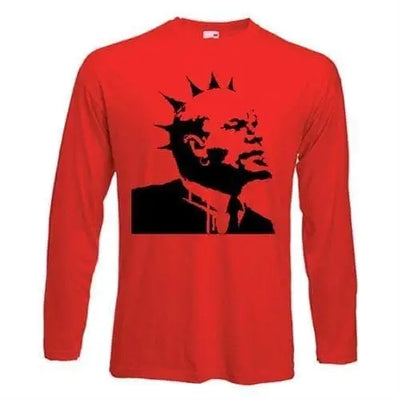 Banksy Punk Lenin Long Sleeve T-Shirt XXL / Red