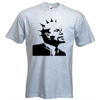 Banksy Punk Lenin Mens T-Shirt M / Light Grey