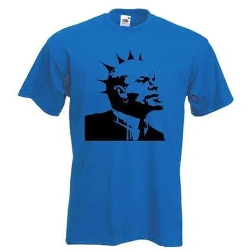 Banksy Punk Lenin Mens T-Shirt M / Royal Blue