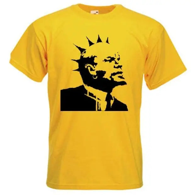 Banksy Punk Lenin Mens T-Shirt M / Yellow