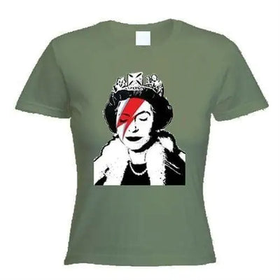 Banksy Queen Bitch Women's T-Shirt M / Khaki