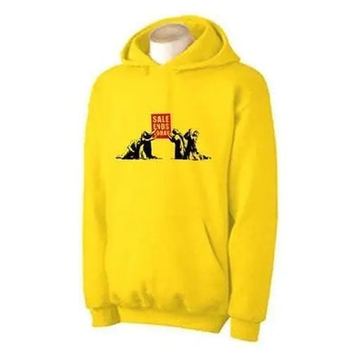 Banksy Sale Ends Today Hoodie S / Yellow