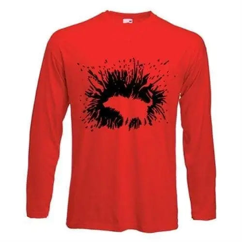 Banksy Shaking Dog Long Sleeve T-Shirt L / Red