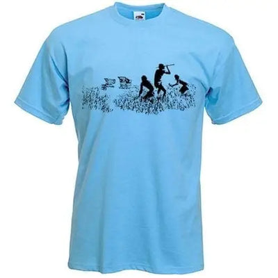 Banksy Shopping Trollies T-Shirt Light Blue / XL