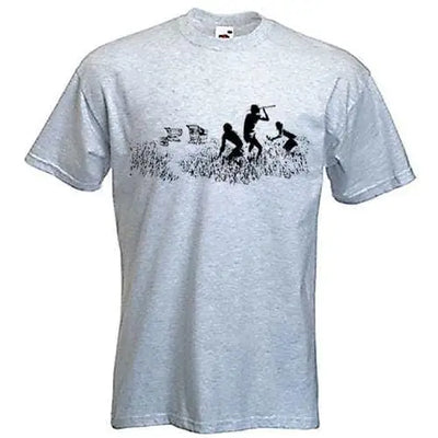 Banksy Shopping Trollies T-Shirt Light Grey / XL