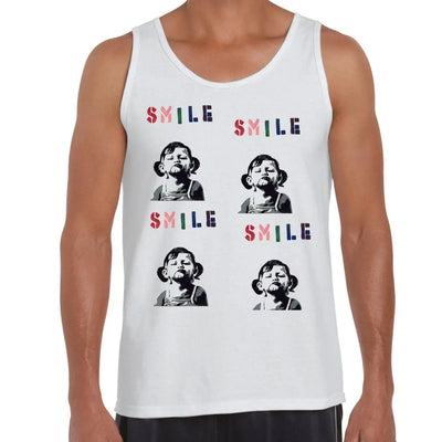 Banksy Smile Men's Tank Vest Top XXL / White
