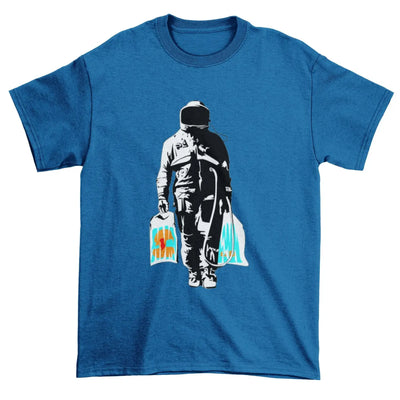 Banksy Spaceman Men's T-Shirt XXL / Royal Blue