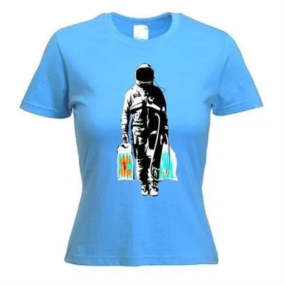 Banksy Spaceman Women's T-Shirt XL / Blue