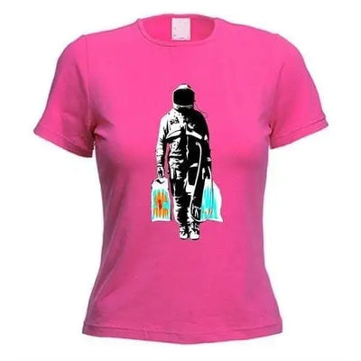 Banksy Spaceman Women's T-Shirt XL / Dark Pink
