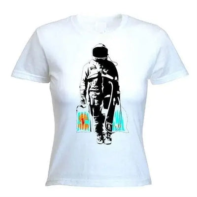 Banksy Spaceman Women's T-Shirt XL / White