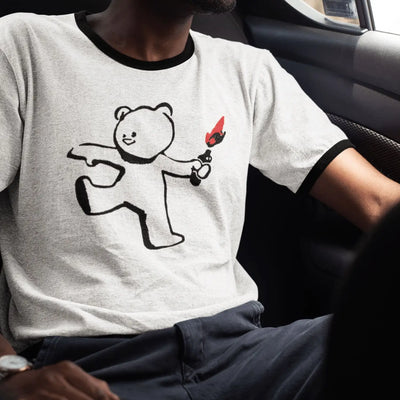 Banksy Teddy Bomber Ringer T-Shirt