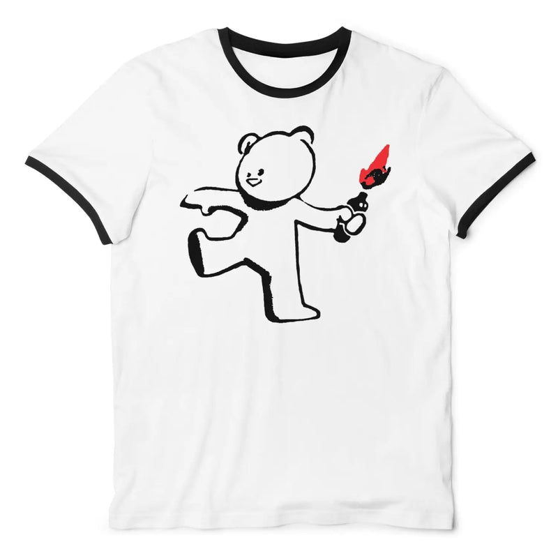 Banksy Teddy Bomber Ringer T-Shirt S