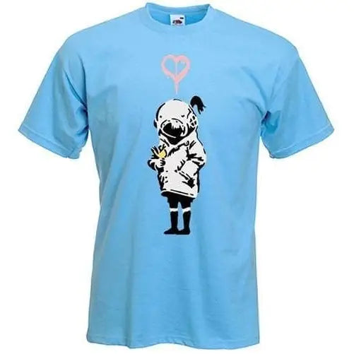 Banksy Think Tank Mens T-Shirt L / Light Blue
