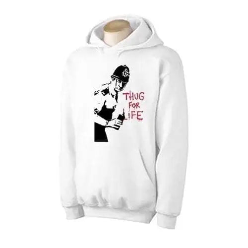 Banksy Thug For Life Copper Hoodie L / White