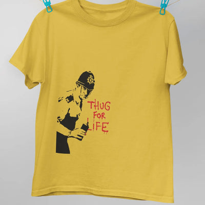 Banksy Thug For Life Copper Mens T-Shirt
