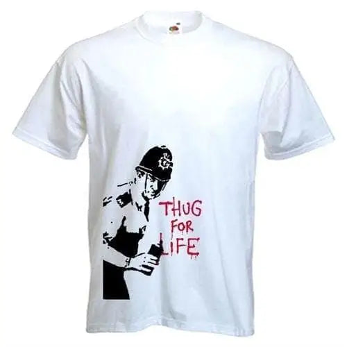 Banksy Thug For Life Copper Mens T-Shirt XL / White