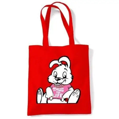 Banksy Thug For Life Rabbit Shoulder Bag Red