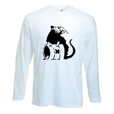 Banksy Toxic Rat Long Sleeve T-Shirt XXL / White