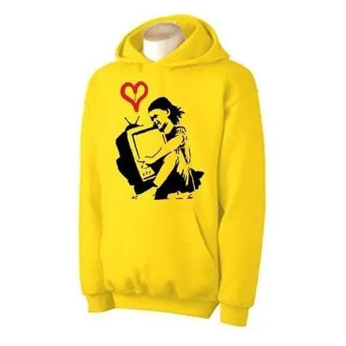 Banksy TV Girl Hoodie S / Yellow