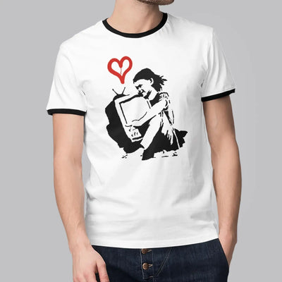 Banksy TV Girl Ringer T-Shirt