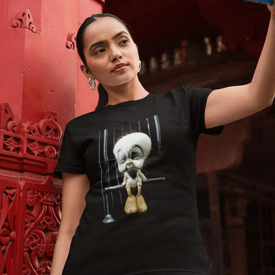Banksy Tweetie Bird In A Cage Women's T-Shirt
