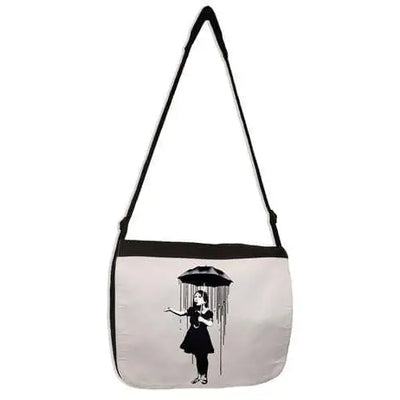 Banksy Umbrella Girl Nola Laptop Messenger Bag