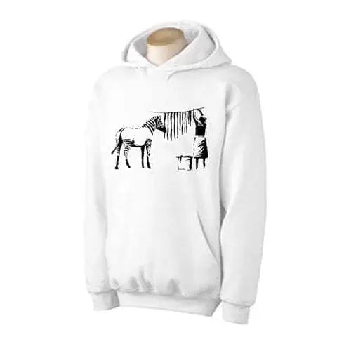 Banksy Washing Zebra Hoodie XL / White