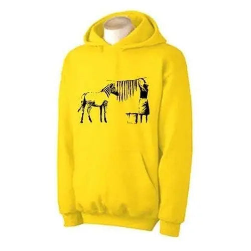 Banksy Washing Zebra Hoodie XL / Yellow