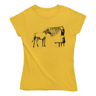 Banksy Washing Zebra Stripes Women's T-Shirt