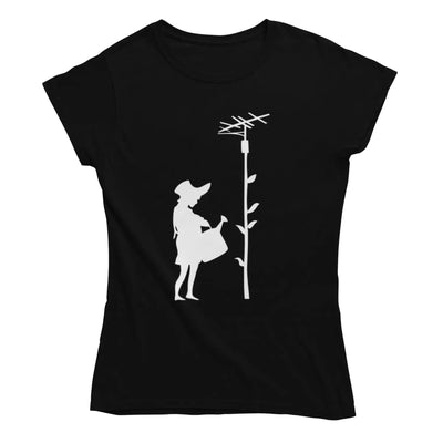 Banksy Watering Can Girl Womens T-Shirt XL