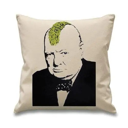 Banksy Winston Churchill Turf War Cushion Cream