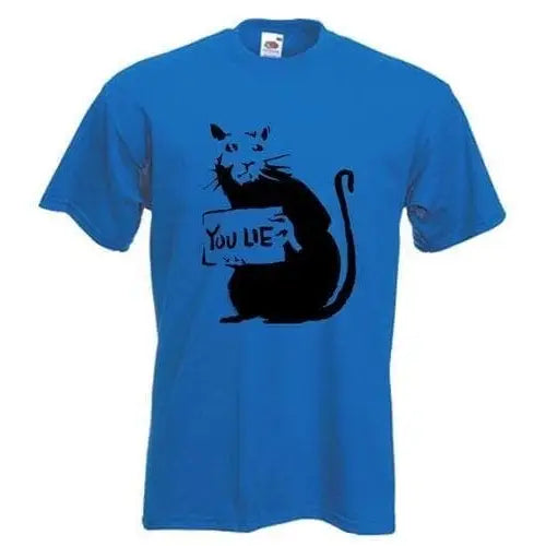 Banksy You Lie Rat Mens T-Shirt S / Royal Blue