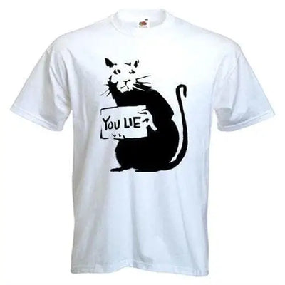 Banksy You Lie Rat Mens T-Shirt S / White