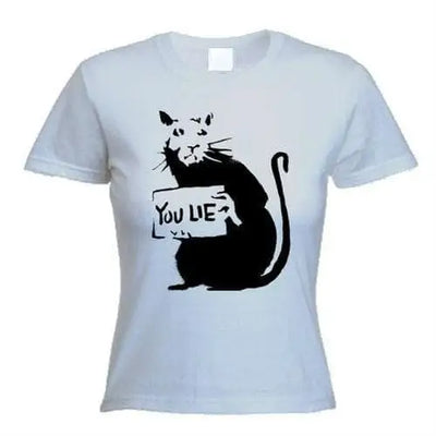 Banksy You Lie Rat Womens T-Shirt XL / Light Grey