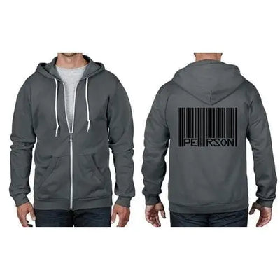 Barcode Person Full Zip Hoodie 3XL / Charcoal