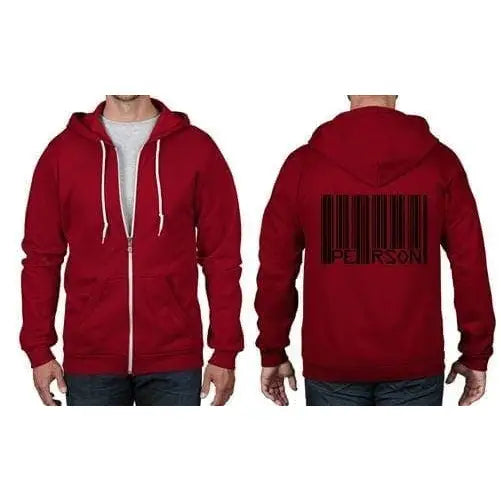 Barcode Person Full Zip Hoodie 3XL / Red