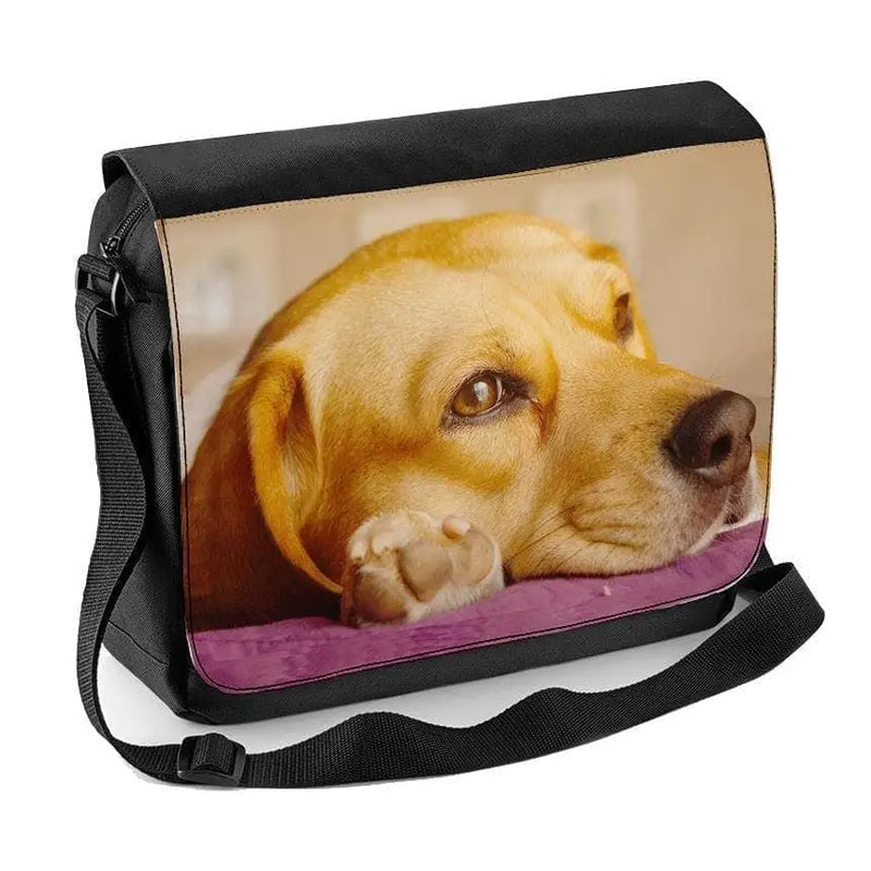 Beagle Face Close Up Laptop Messenger Bag