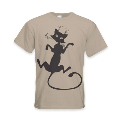 Black Cat Large Print Men's T-Shirt L / Khaki
