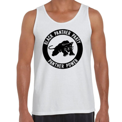 Black Panther Peoples Party Men's Tank Vest Top L / White