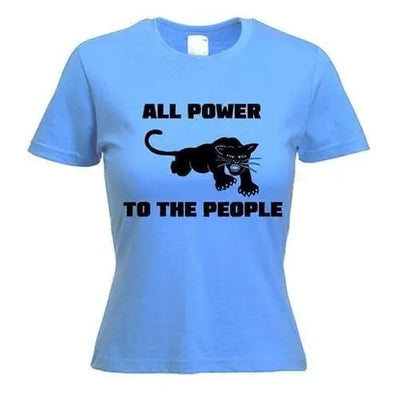 Black Panther Power To The People Women's T-Shirt M / Light Blue
