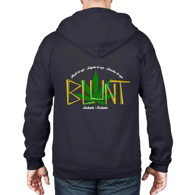 Blunt Inhale Exhale Marijuana Full Zip Hoodie S / Black