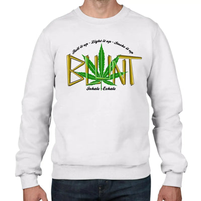 Blunt Inhale Exhale Marijuana Men's Sweatshirt Jumper L / White