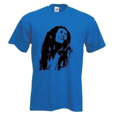Bob Marley Dreads Mens T-Shirt Royal Blue / XXL