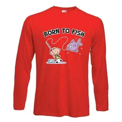 Born To Fish Long Sleeve T-Shirt XL / Red