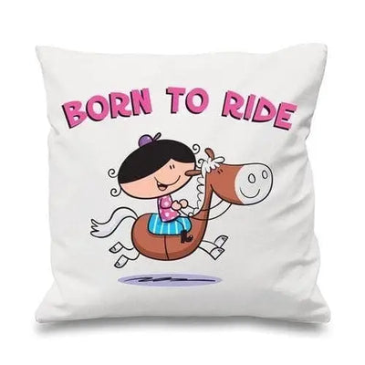 Born To Ride Horse Riding Cushion White